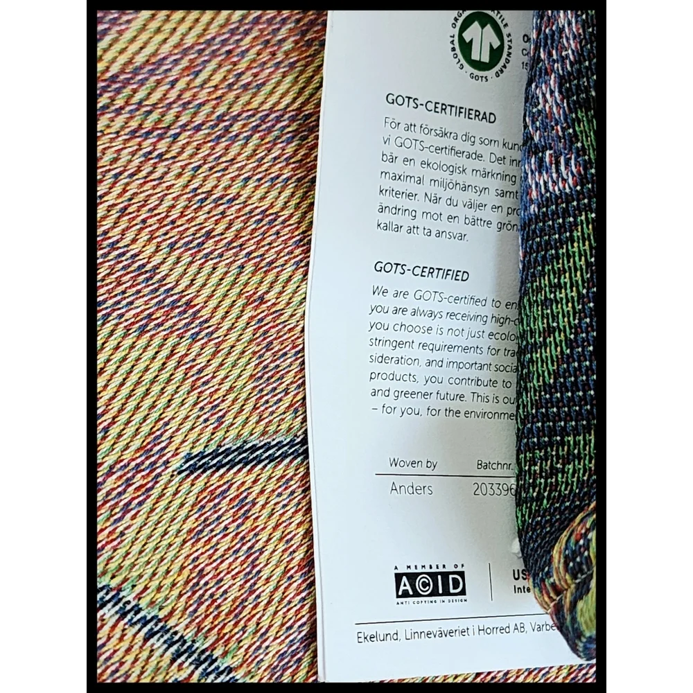 NWT Ekelund Swedish Vine 100% Woven Cotton Hang Hand Towel Green Grape Leaf New